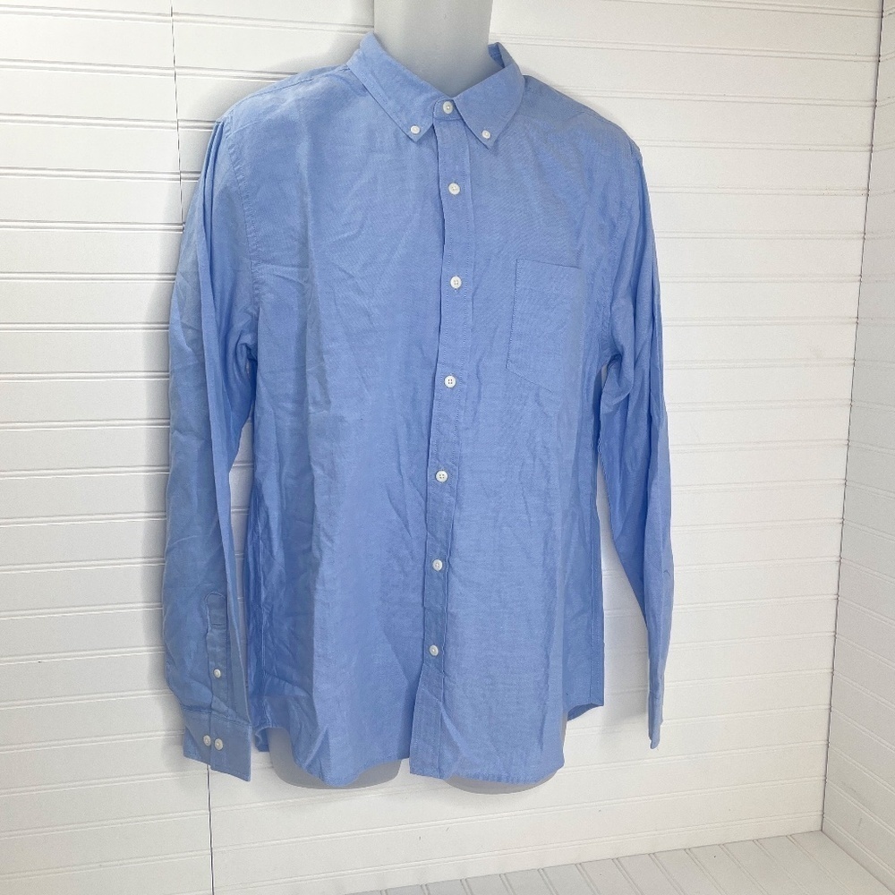 NWT Hawker & Rye Elemental Long Sleeve Oxford Shirt Blue Large